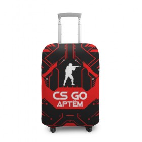 Чехол для чемодана 3D с принтом Counter Strike-Артём в городе Новоалтайск, 86% полиэфир, 14% спандекс | двустороннее нанесение принта, прорези для ручек и колес | awp | counter strike | cs go | game | name | skin | авп | артём | игры | имена | имя | линии | монстр | оружие | скин | текстуры
