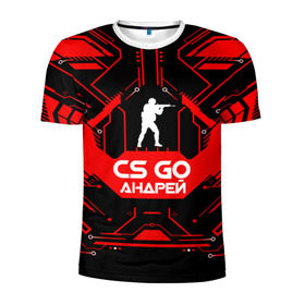 Мужская футболка 3D спортивная с принтом Counter Strike-Андрей в городе Новоалтайск, 100% полиэстер с улучшенными характеристиками | приталенный силуэт, круглая горловина, широкие плечи, сужается к линии бедра | Тематика изображения на принте: awp | counter strike | cs go | game | name | skin | авп | андрей | игры | имена | имя | линии | монстр | оружие | скин | текстуры