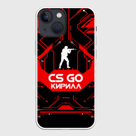 Чехол для iPhone 13 mini с принтом Counter Strike Кирилл в городе Новоалтайск,  |  | Тематика изображения на принте: awp | counter strike | cs go | game | name | skin | авп | игры | имена | имя | кирилл | линии | монстр | оружие | скин | текстуры