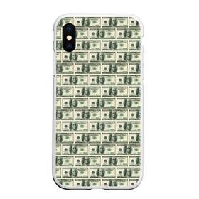 Чехол для iPhone XS Max матовый с принтом Доллары в городе Новоалтайск, Силикон | Область печати: задняя сторона чехла, без боковых панелей | Тематика изображения на принте: dollars | money | usa | деньги | доллар | паттерн | сша