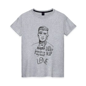 Женская футболка хлопок с принтом lil peep forever in my heart в городе Новоалтайск, 100% хлопок | прямой крой, круглый вырез горловины, длина до линии бедер, слегка спущенное плечо | ahr | gustav | lil peep | ахр | гелик | густав | лил | лилпип | пип | реп | рок | рэп | хип хоп | эмо