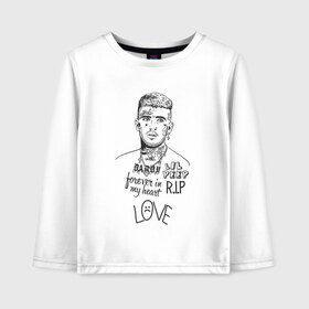 Детский лонгслив хлопок с принтом lil peep forever in my heart в городе Новоалтайск, 100% хлопок | круглый вырез горловины, полуприлегающий силуэт, длина до линии бедер | ahr | gustav | lil peep | ахр | гелик | густав | лил | лилпип | пип | реп | рок | рэп | хип хоп | эмо