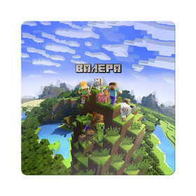 Магнит виниловый Квадрат с принтом Валера - Minecraft. в городе Новоалтайск, полимерный материал с магнитным слоем | размер 9*9 см, закругленные углы | Тематика изображения на принте: minecraft |  валерий | валера | валерка | добывать | игра | игрушка | имя | компьютерная | кубики | майкрафт | майн крафт | майнкрафт | пиксели | пиксель | ремесло | с именем | шахта