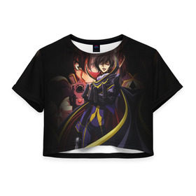 Женская футболка 3D укороченная с принтом Code Geass_8 в городе Новоалтайск, 100% полиэстер | круглая горловина, длина футболки до линии талии, рукава с отворотами | код гиасс | лелуш | лелуш ламперуж