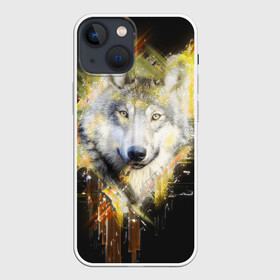 Чехол для iPhone 13 mini с принтом Волк в городе Новоалтайск,  |  | волк | геометрия | животные | природа | серый | собака | хищник