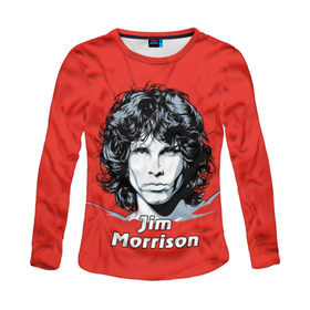 Женский лонгслив 3D с принтом Jim Morrison в городе Новоалтайск, 100% полиэстер | длинные рукава, круглый вырез горловины, полуприлегающий силуэт | the doors | автор песен | вокалист | джим моррисон | звезда | музыка | певец | поэт | рок | рок музыка | фронтмен