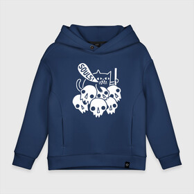 Детское худи Oversize хлопок с принтом Cat Got Your Soul в городе Новоалтайск, френч-терри — 70% хлопок, 30% полиэстер. Мягкий теплый начес внутри —100% хлопок | боковые карманы, эластичные манжеты и нижняя кромка, капюшон на магнитной кнопке | dark souls | praise the sun | you died | дарк соулс | темные души