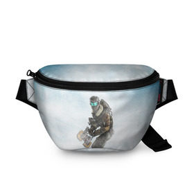 Поясная сумка 3D с принтом Dead Space в городе Новоалтайск, 100% полиэстер | плотная ткань, ремень с регулируемой длиной, внутри несколько карманов для мелочей, основное отделение и карман с обратной стороны сумки застегиваются на молнию | dead | space | айзек | вирус | зомби | игра | ишимура | кларк | космос | костюм | мёртвый | монстр