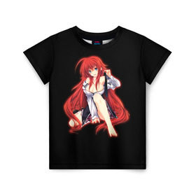 Детская футболка 3D с принтом Rias Gremory в городе Новоалтайск, 100% гипоаллергенный полиэфир | прямой крой, круглый вырез горловины, длина до линии бедер, чуть спущенное плечо, ткань немного тянется | high school dxd | демоны старшей школы | исибуми итиэйи