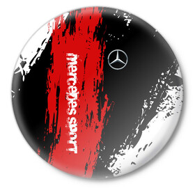 Значок с принтом MERCEDES-BENZ AMG | МЕРСЕДЕС СПОРТ в городе Новоалтайск,  металл | круглая форма, металлическая застежка в виде булавки | Тематика изображения на принте: mercedes | марка | машины | мерседес