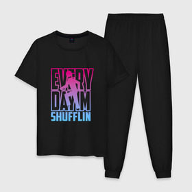 Мужская пижама хлопок с принтом Everyday Im shuffling в городе Новоалтайск, 100% хлопок | брюки и футболка прямого кроя, без карманов, на брюках мягкая резинка на поясе и по низу штанин
 | lmfao | redfoo | sky blu | блу | данс | дудес | лмфао | музыка | поп | редфуу | скайлер горди | стэфан горди | хаус | хип хоп | эл эм эф эй оу | электро | электронная | элэмэфэйоу