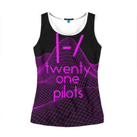 Женская майка 3D с принтом twenty one pilots neon music в городе Новоалтайск, 100% полиэстер | круглая горловина, прямой силуэт, длина до линии бедра | группа | инди поп | синти поп