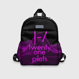 Детский рюкзак 3D с принтом twenty one pilots neon music в городе Новоалтайск, 100% полиэстер | лямки с регулируемой длиной, сверху петелька, чтобы рюкзак можно было повесить на вешалку. Основное отделение закрывается на молнию, как и внешний карман. Внутри дополнительный карман. По бокам два дополнительных кармашка | Тематика изображения на принте: группа | инди поп | синти поп