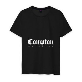 Мужская футболка хлопок с принтом Compton west side в городе Новоалтайск, 100% хлопок | прямой крой, круглый вырез горловины, длина до линии бедер, слегка спущенное плечо. | california | compton | hip hop | west side | westside | вест сайд | вестсайд | ганста | гетто | западное | калифорния | комптон | надпись | побережье | реп | репер | рэп | рэпер | хип хоп | хипхоп