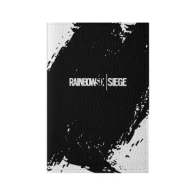 Обложка для паспорта матовая кожа с принтом RAINBOW SIX SIEGE в городе Новоалтайск, натуральная матовая кожа | размер 19,3 х 13,7 см; прозрачные пластиковые крепления | cybersport | esports | pro league | r6 | rainbow | rainbow six | siege | six | weapon | армия | боевик | военные | война | игры | киберспорт | логотип | модные | оперативники | оружие | радуга | черный белый | шутер