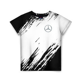 Детская футболка 3D с принтом MERCEDES BENZ SPORT в городе Новоалтайск, 100% гипоаллергенный полиэфир | прямой крой, круглый вырез горловины, длина до линии бедер, чуть спущенное плечо, ткань немного тянется | mercedes | марка | машины | мерседес