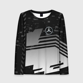 Женский лонгслив 3D с принтом MERCEDES BENZ SPORT в городе Новоалтайск, 100% полиэстер | длинные рукава, круглый вырез горловины, полуприлегающий силуэт | mercedes | марка | машины | мерседес