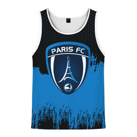 Мужская майка 3D с принтом FC Paris Original uniform в городе Новоалтайск, 100% полиэстер | круглая горловина, приталенный силуэт, длина до линии бедра. Пройма и горловина окантованы тонкой бейкой | Тематика изображения на принте: football | soccer | париж