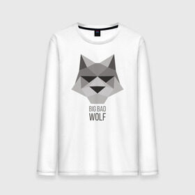 Мужской лонгслив хлопок с принтом Big Bad Wolf в городе Новоалтайск, 100% хлопок |  | duck sauce | абстракция | большой | вой | волк | животное | заяц | крутая | крутой | ну погоди | песня | серый | треугольник | хищник