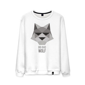 Мужской свитшот хлопок с принтом Big Bad Wolf в городе Новоалтайск, 100% хлопок |  | duck sauce | абстракция | большой | вой | волк | животное | заяц | крутая | крутой | ну погоди | песня | серый | треугольник | хищник