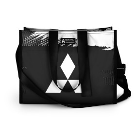 Сумка-шоппер 3D с принтом Mitsubishi Black collection в городе Новоалтайск, 100% полиэстер | застегивается на металлическую кнопку; внутренний карман застегивается на молнию. Стенки укреплены специальным мягким материалом, чтобы защитить содержимое от несильных ударов
 | auto | automobile | car | machine | mitsubishi | motor | motor car | sport car | автомашина | легковой автомобиль | митсубиси | спортивный автомобиль | тачка