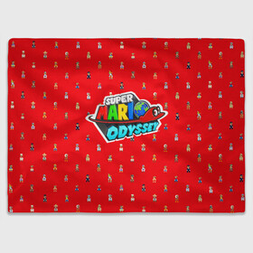 Плед 3D с принтом Super Mario Odyssey в городе Новоалтайск, 100% полиэстер | закругленные углы, все края обработаны. Ткань не мнется и не растягивается | Тематика изображения на принте: nintendo | марио | нинтендо