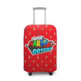 Чехол для чемодана 3D с принтом Super Mario Odyssey в городе Новоалтайск, 86% полиэфир, 14% спандекс | двустороннее нанесение принта, прорези для ручек и колес | nintendo | марио | нинтендо