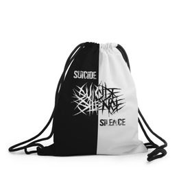 Рюкзак-мешок 3D с принтом Suicide Silence в городе Новоалтайск, 100% полиэстер | плотность ткани — 200 г/м2, размер — 35 х 45 см; лямки — толстые шнурки, застежка на шнуровке, без карманов и подкладки | all shall perish | animosity | blackheart eulogy | light this city | obl | silence | suicide | suicide silence | the funeral pyre | алекс лопес | грув | группа | дэн кенни | дэткор | крис гарса | марк хейлмун | метал | ню | сайленс | слай | слайд | слайнц