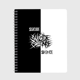 Тетрадь с принтом Suicide Silence в городе Новоалтайск, 100% бумага | 48 листов, плотность листов — 60 г/м2, плотность картонной обложки — 250 г/м2. Листы скреплены сбоку удобной пружинной спиралью. Уголки страниц и обложки скругленные. Цвет линий — светло-серый
 | all shall perish | animosity | blackheart eulogy | light this city | obl | silence | suicide | suicide silence | the funeral pyre | алекс лопес | грув | группа | дэн кенни | дэткор | крис гарса | марк хейлмун | метал | ню | сайленс | слай | слайд | слайнц