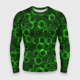 Мужской рашгард 3D с принтом Пузыри в городе Новоалтайск,  |  | абстракт | зеленый | кокон | пузыри