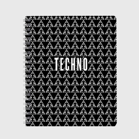 Тетрадь с принтом Techno в городе Новоалтайск, 100% бумага | 48 листов, плотность листов — 60 г/м2, плотность картонной обложки — 250 г/м2. Листы скреплены сбоку удобной пружинной спиралью. Уголки страниц и обложки скругленные. Цвет линий — светло-серый
 | Тематика изображения на принте: ebm | edm | hi nrg | techno | габбер | даб | детройт | дип | индастриал | италиан | минимал | музыка | синтипоп | тек хаус | техно | фанк | хард | чикаго хаус | шранц | эйсид | электро | электронная