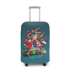 Чехол для чемодана 3D с принтом Super Mario Odyssey в городе Новоалтайск, 86% полиэфир, 14% спандекс | двустороннее нанесение принта, прорези для ручек и колес | nintendo | марио | нинтендо