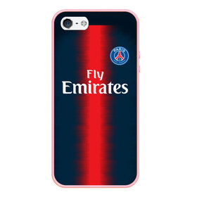 Чехол для iPhone 5/5S матовый с принтом PSG Форма Новая Home 18 19 в городе Новоалтайск, Силикон | Область печати: задняя сторона чехла, без боковых панелей | Тематика изображения на принте: 2019 | brazil | fcb | paris saint germain | psg | бразилия | новая | псж | форма | футбольная