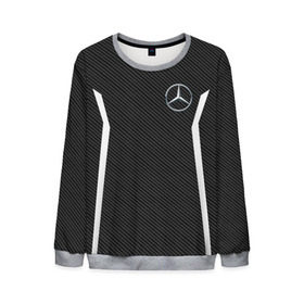 Мужской свитшот 3D с принтом MERCEDES BENZ SPORT в городе Новоалтайск, 100% полиэстер с мягким внутренним слоем | круглый вырез горловины, мягкая резинка на манжетах и поясе, свободная посадка по фигуре | Тематика изображения на принте: mercedes | марка | машины | мерседес