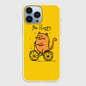 Чехол для iPhone 13 Pro Max с принтом Be Happy,cat в городе Новоалтайск,  |  | Тематика изображения на принте: cat | домашние любимцы | животные | котики | котэ | котята | любовь | милые