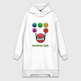 Платье-худи хлопок с принтом Geometry dash icons в городе Новоалтайск,  |  | gd | геометрия | демон | дьявол | дэш | иконки | сложно | сложность