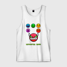 Мужская майка хлопок с принтом Geometry dash icons в городе Новоалтайск, 100% хлопок |  | gd | геометрия | демон | дьявол | дэш | иконки | сложно | сложность