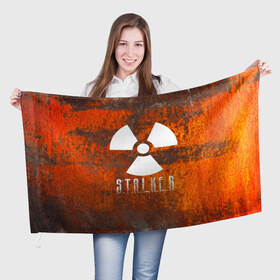 Флаг 3D с принтом S.T.A.L.K.E.R в городе Новоалтайск, 100% полиэстер | плотность ткани — 95 г/м2, размер — 67 х 109 см. Принт наносится с одной стороны | 35mm | s.t.a.l.k.e.r. | snork | stalker | арт | игра | мутант | пейзаж | припять | снорк | сталкер | трактор | чернобыль