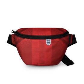 Поясная сумка 3D с принтом England away WC 2018 в городе Новоалтайск, 100% полиэстер | плотная ткань, ремень с регулируемой длиной, внутри несколько карманов для мелочей, основное отделение и карман с обратной стороны сумки застегиваются на молнию | cup | england | fifa | russia | world | англия | мира | россия | чемпионат