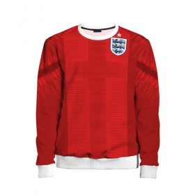 Детский свитшот 3D с принтом England away WC 2018 в городе Новоалтайск, 100% полиэстер | свободная посадка, прямой крой, мягкая тканевая резинка на рукавах и понизу свитшота | cup | england | fifa | russia | world | англия | мира | россия | чемпионат