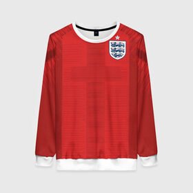 Женский свитшот 3D с принтом England away WC 2018 в городе Новоалтайск, 100% полиэстер с мягким внутренним слоем | круглый вырез горловины, мягкая резинка на манжетах и поясе, свободная посадка по фигуре | cup | england | fifa | russia | world | англия | мира | россия | чемпионат