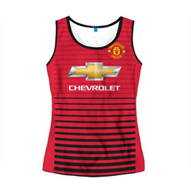 Женская майка 3D с принтом Man United Форма Home 18/19 в городе Новоалтайск, 100% полиэстер | круглая горловина, прямой силуэт, длина до линии бедра | mu | манчестер юнайтед | мю | форма