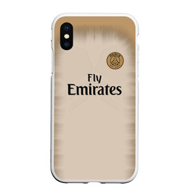 Чехол для iPhone XS Max матовый с принтом PSG Форма Новая Away 18 19 в городе Новоалтайск, Силикон | Область печати: задняя сторона чехла, без боковых панелей | 2019 | fcb | paris saint germain | psg | псж | форма | футбольная