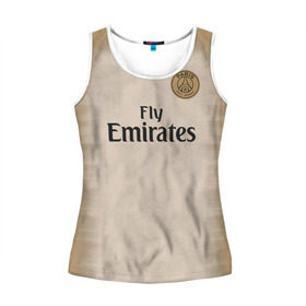 Женская майка 3D с принтом PSG Форма Новая Away 18/19 в городе Новоалтайск, 100% полиэстер | круглая горловина, прямой силуэт, длина до линии бедра | 2019 | fcb | paris saint germain | psg | псж | форма | футбольная