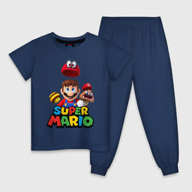 Детская пижама хлопок с принтом Super Mario в городе Новоалтайск, 100% хлопок |  брюки и футболка прямого кроя, без карманов, на брюках мягкая резинка на поясе и по низу штанин
 | nintendo | марио | нинтендо