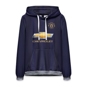 Мужская толстовка 3D с принтом Man United Форма Away 18/19 в городе Новоалтайск, 100% полиэстер | двухслойный капюшон со шнурком для регулировки, мягкие манжеты на рукавах и по низу толстовки, спереди карман-кенгуру с мягким внутренним слоем. | Тематика изображения на принте: mu | манчестер юнайтед | мю | форма