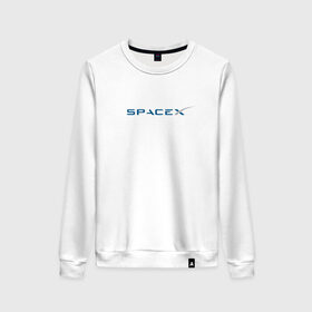 Женский свитшот хлопок с принтом SpaceX в городе Новоалтайск, 100% хлопок | прямой крой, круглый вырез, на манжетах и по низу широкая трикотажная резинка  | 9 | bfr | elon musk | falcon | heavy | день космонавтики | илон маск | космические путешествия | космос | наука | ракета | ракетоноситель | реактивная тяга | фалькон