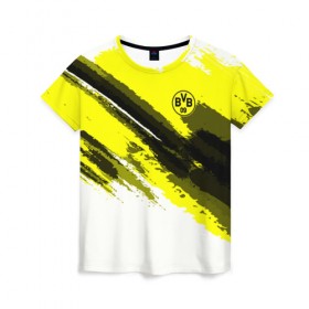 Женская футболка 3D с принтом FC Borussia Original 2018 в городе Новоалтайск, 100% полиэфир ( синтетическое хлопкоподобное полотно) | прямой крой, круглый вырез горловины, длина до линии бедер | football | soccer | боруссия