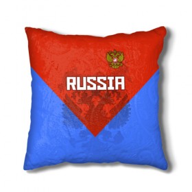 Подушка 3D с принтом Russia в городе Новоалтайск, наволочка – 100% полиэстер, наполнитель – холлофайбер (легкий наполнитель, не вызывает аллергию). | состоит из подушки и наволочки. Наволочка на молнии, легко снимается для стирки | federation | russia | russian | герб | двуглавый | двухглавый | медведь | олимпиада | орел | патриот | россии | российская | россия | рф | спорт | три колор | федерация | флаг | форма | я русский