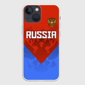 Чехол для iPhone 13 mini с принтом Russia в городе Новоалтайск,  |  | federation | russia | russian | герб | двуглавый | двухглавый | медведь | олимпиада | орел | патриот | россии | российская | россия | рф | спорт | три колор | федерация | флаг | форма | я русский